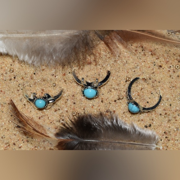 Southwestern Faux Turquoise Ring Set - Picture 2 of 5